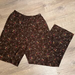 Vintage Floral Brown Pants